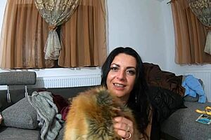 milfycalla teases with solo masturbation in fur coats shiny outfits and long jackets for episode 203