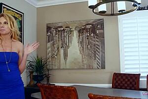 widowed milf welcomes two lesbians into her home. they introduce her to intimate positions and gentle touches in a silky encounter.