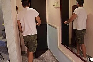 Hey, my horny friend sneaks into my room craving some intense fucking action