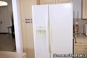 two stepdaughters in stockings share a wild group session with their mother in law