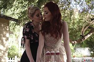 Redhead's Outdoor Pussy Licked Passionately by Neighbor