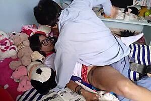 Damn that decrepit old man and what he did to the young pretty amateur with natural tits. He fucked her tight pussy hard in homemade video.