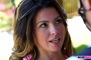 petite teen 18+ enjoys hardcore lesbian sex with milf danica dillon licking shaved pussy