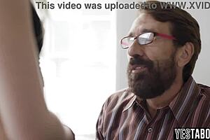 Mature Stepdad Comforts Petite Teen Stepdaughter with Big Dick! Hairy Pussy in Doggystyle Action!