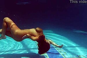 canadian milf heidi posing with big tits and ass in pool