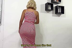 Deliciosa Madrastra Feels So Humiliated Practicing Twerking with Huge Curvy Ass Bouncing in Panties