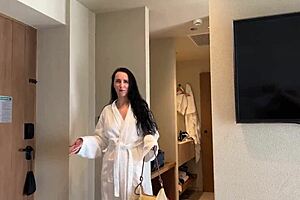 Hey, trying on swimsuits in front of my stepson turned into some wild passionate sex outdoors! 👙🔥😘