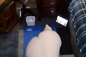 Sexy mature Vee contrasts big natural tits with naked yoga poses