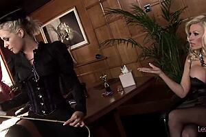 Three Blonde Lesbians With Big Boobs Caress Cunts And Asses In Office