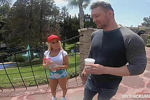 Oh wow, this thick pawg milf is getting drilled hard by some random guy's monster big white cock in her big ass...