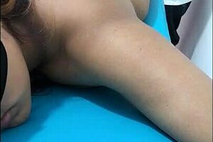 Dominant massage therapist treats the bound whore as a slave, groping and oiling her sexy teen brunette buttocks extensively