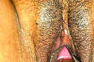 sexy latina gets intimate up close with her moist intimate area