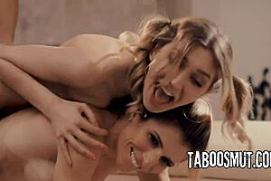 blonde teen marykate moss joins rough threesome with milf cory chase in hardcore reality scene