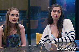 Scorching Hot Scene with Great Kissing Featuring Mellanie Monroe and Laney Grey and Chloe Surreal in Lesbian 3some