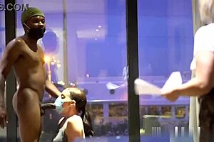 Two Cock Whores Suck Through Masks in Florida