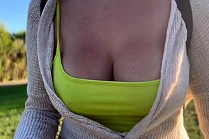 Feeling So Horny Walking Outside With Artemisia Love And Her Big Boobs As Public Milf