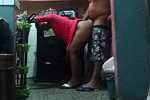 in a steamy kitchen scene, i fuck my father-in-laws big-assed wife while she prepares food with creampie finish