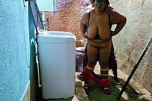 Stepdad Fucks Stepdaughter in Backyard and Cums Twice in Mouth