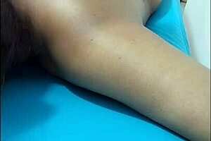 Dominant massage therapist treats the bound whore as a slave, groping and oiling her sexy teen brunette buttocks extensively