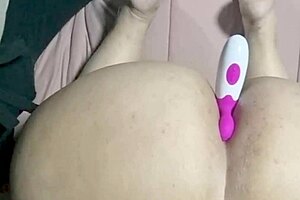 Chubby Mature Wife Enjoys Anal Orgasm with Toy Vibrator in Tight Asshole!