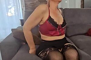 Amateur milf shows off lingerie and panties in solo softcore pov session