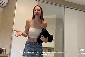 Milf with big ass gets stuck in the washing machine roleplay