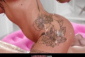 Celebrating With EXTREME LUBE And A FATTY DICK - Danae Mari Oiled Massage