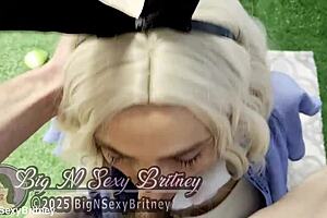 Britney's deepthroat facefuck compilation with cumshots