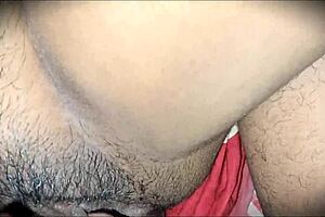 Stepmom's Hairy Wet Pussy Gets Explored with Cum Dripping on Bush