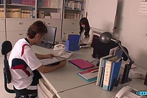 Horny students treat teacher's hairy pussy with toys for orgasm. She gets cum in mouth during threesome licking