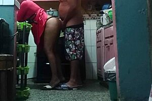 in a steamy kitchen scene, i fuck my father-in-laws big-assed wife while she prepares food with creampie finish