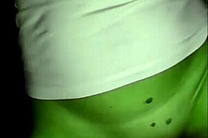 She transforms into She Hulk for homemade Halloween fun. Big green woman shows off green ass green feet and green pussy.