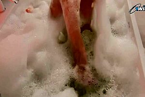 Beautiful Big Tits Milf's Steamy Bath Sparks Intense Solo Orgasm
