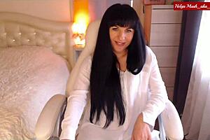 helga muah mlady rips white shirt for black lingerie pussy tease