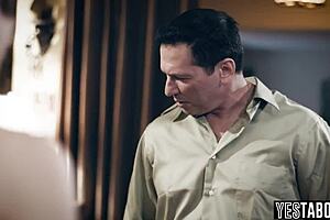 Stepson and stepdad drill big tits stepmom