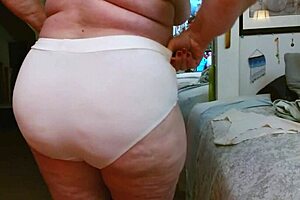 dawnskye1962 AARONS FIRST WHITE PANTIES hairy pussy tease fat curvy mature solo