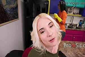 naughty teen step sis gets pounded right under stepmom's nose