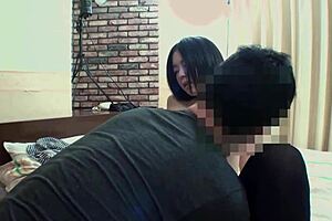 18 asian teen masturbates shaved pussy then takes anal finger gaping in heels.