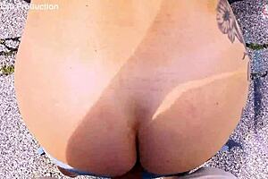 busty exhibitionist woman spotted flashing and fucked hard on abandoned bridge pov