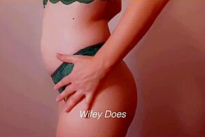 wife tries on sexy lingerie for homemade show