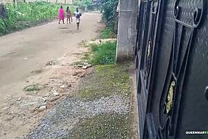 imagine african ebony bbw traveling from lagos for outdoor mad fuck with fan