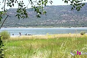 natalii quinn sneaks cock hunt at madrid's san juan beach voyeur style