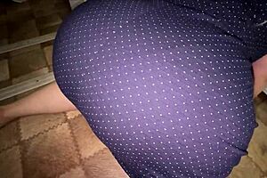 hey big ass mature milf bent over cleanin floor but hubby rams her fat ass anal homemade sexy