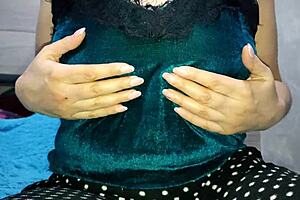 Petite BBW Wife Fingers Close-Up Her Massive Homemade Boobs