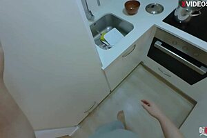 i catch stepmom vibrating her pussy she sucks me then takes dick in pussy and creampie ass