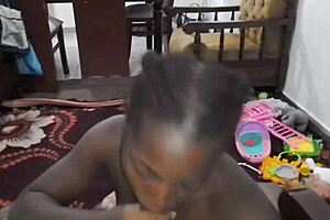 stepmom roleplay? busty ebony thotiana drops low for sloppy deepthroat!