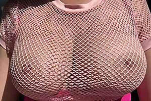 omg italian milf's huge natural tits bounce outdoors in slow mo closeup