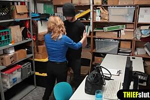 Female Cop Officer Pounds Lucky Thief Doggystyle Screaming In Office!