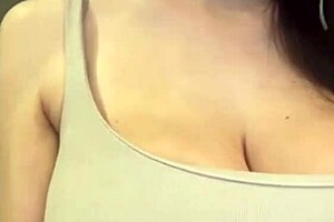 stepmom's milky tits bounce while sucking cock and flashing swollen pussy