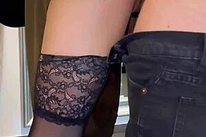 secretary in stockings begs for huge cock creampie while hubby's gone 😈💦